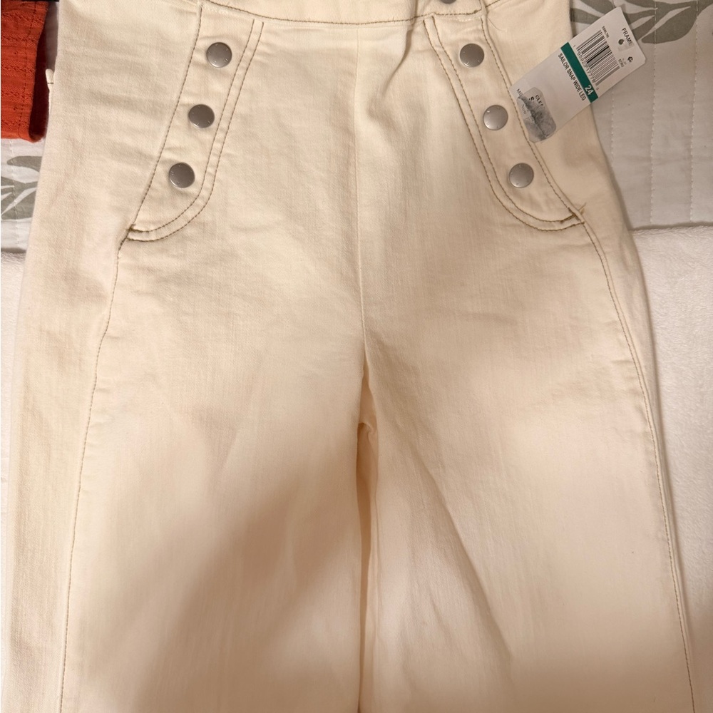 Frame Denim Cream Flare & Wide Leg Jeans